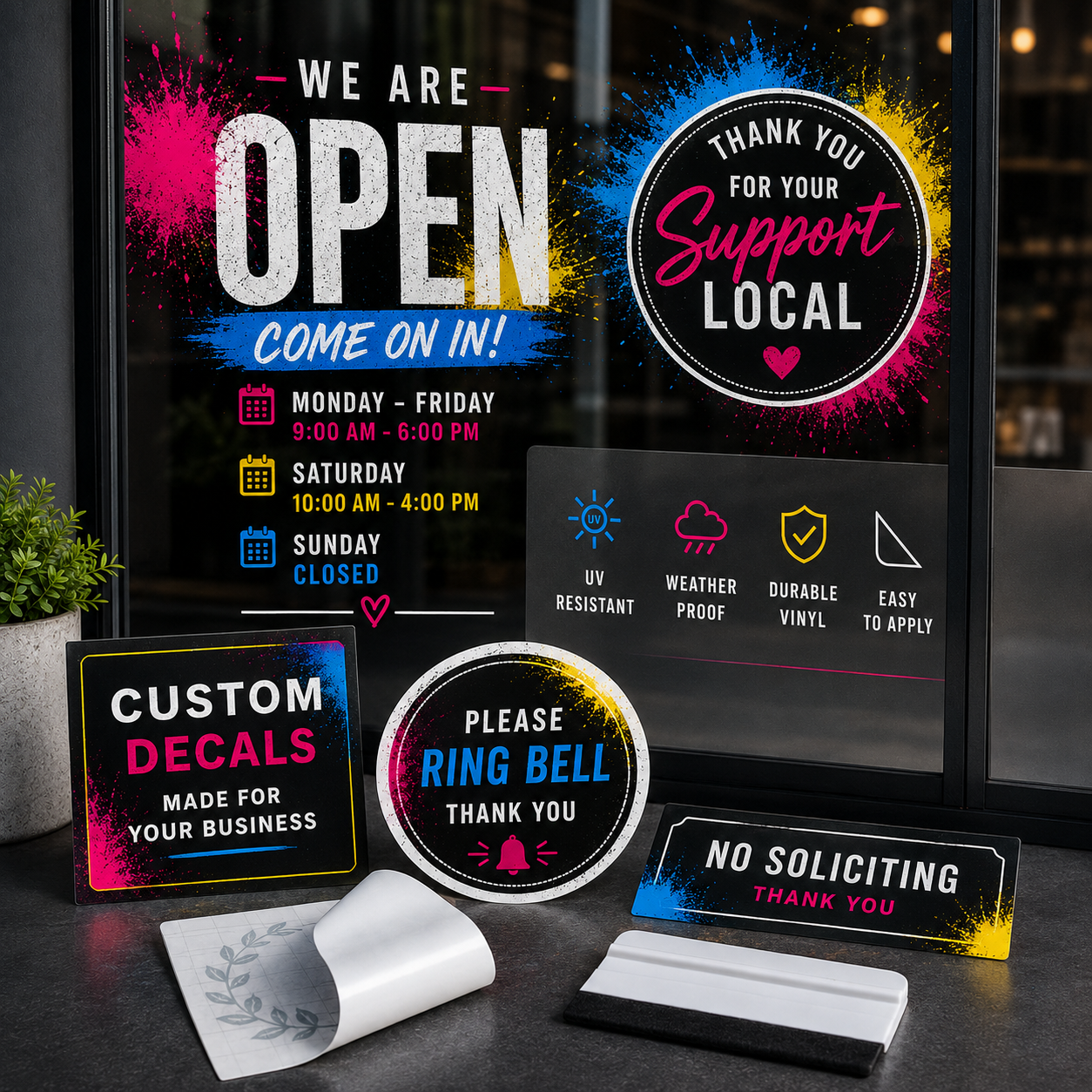 WINDOW DECALS AND STICKERS